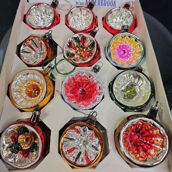 Vintage Deep Indent Christmas Ornaments Curated Finest Collection Lot Of 12 - Picture 1 of 16